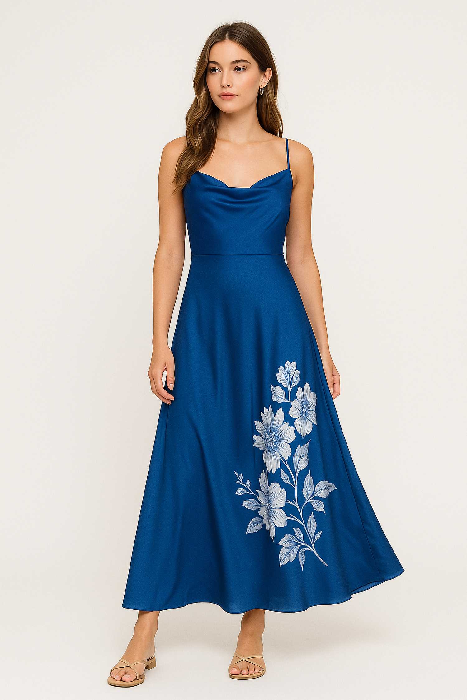 women's blue maxi dress