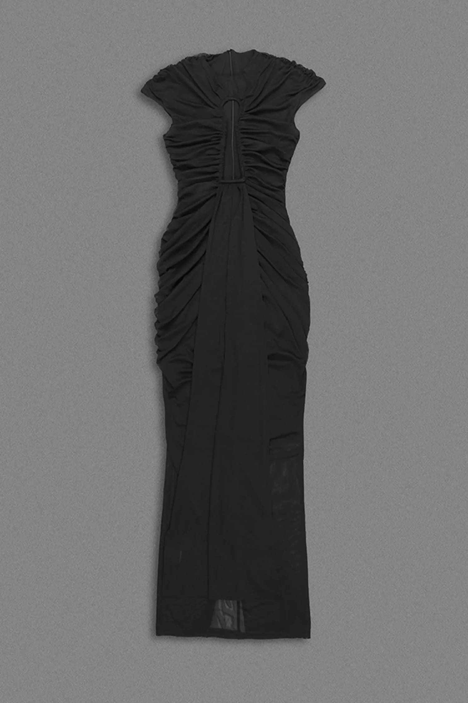 Black Cap Sleeve Cutout Maxi Dress