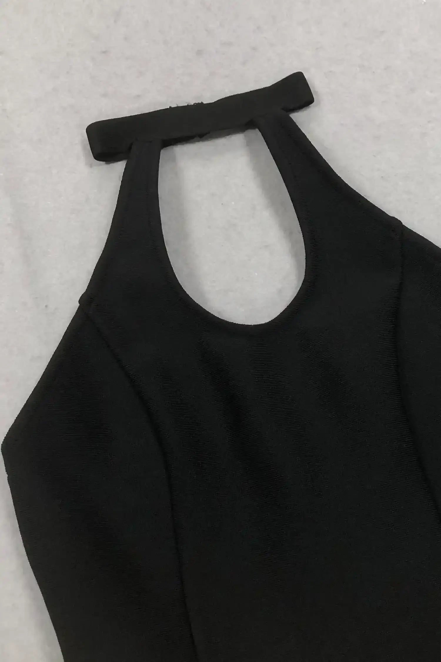 Black Contrast Halter Floral Bubble Mini Dress Dress