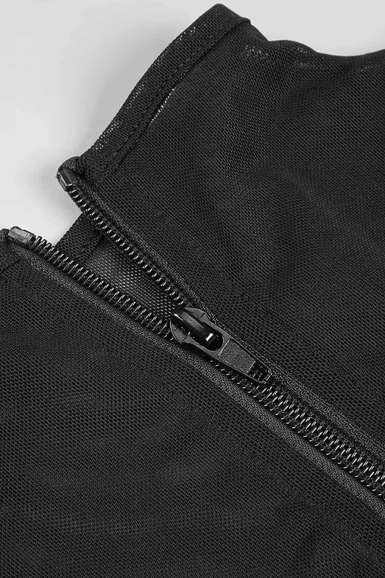 Black Mesh Corset And Silver Sequin Skirt Two Piece Dress Dress