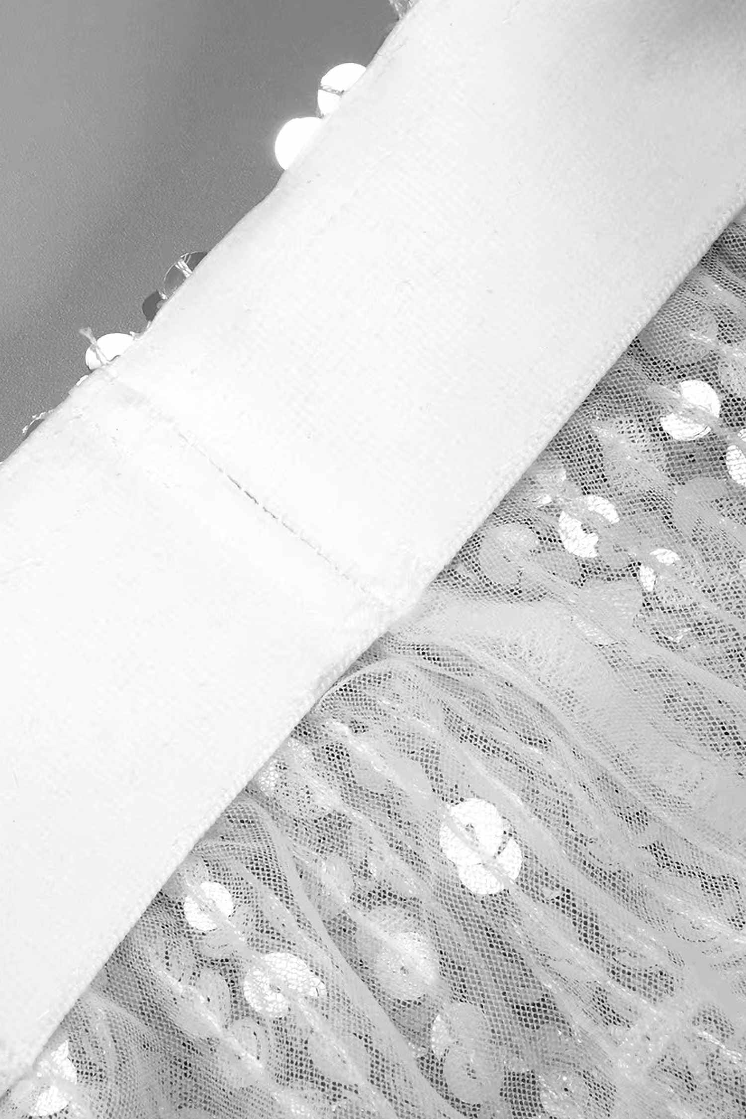 Black Mesh Corset And Silver Sequin Skirt Two Piece Dress Dress