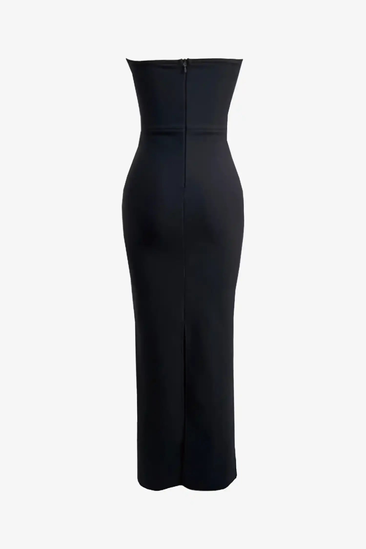 Black Rhinestone Corset Maxi Dress Dress