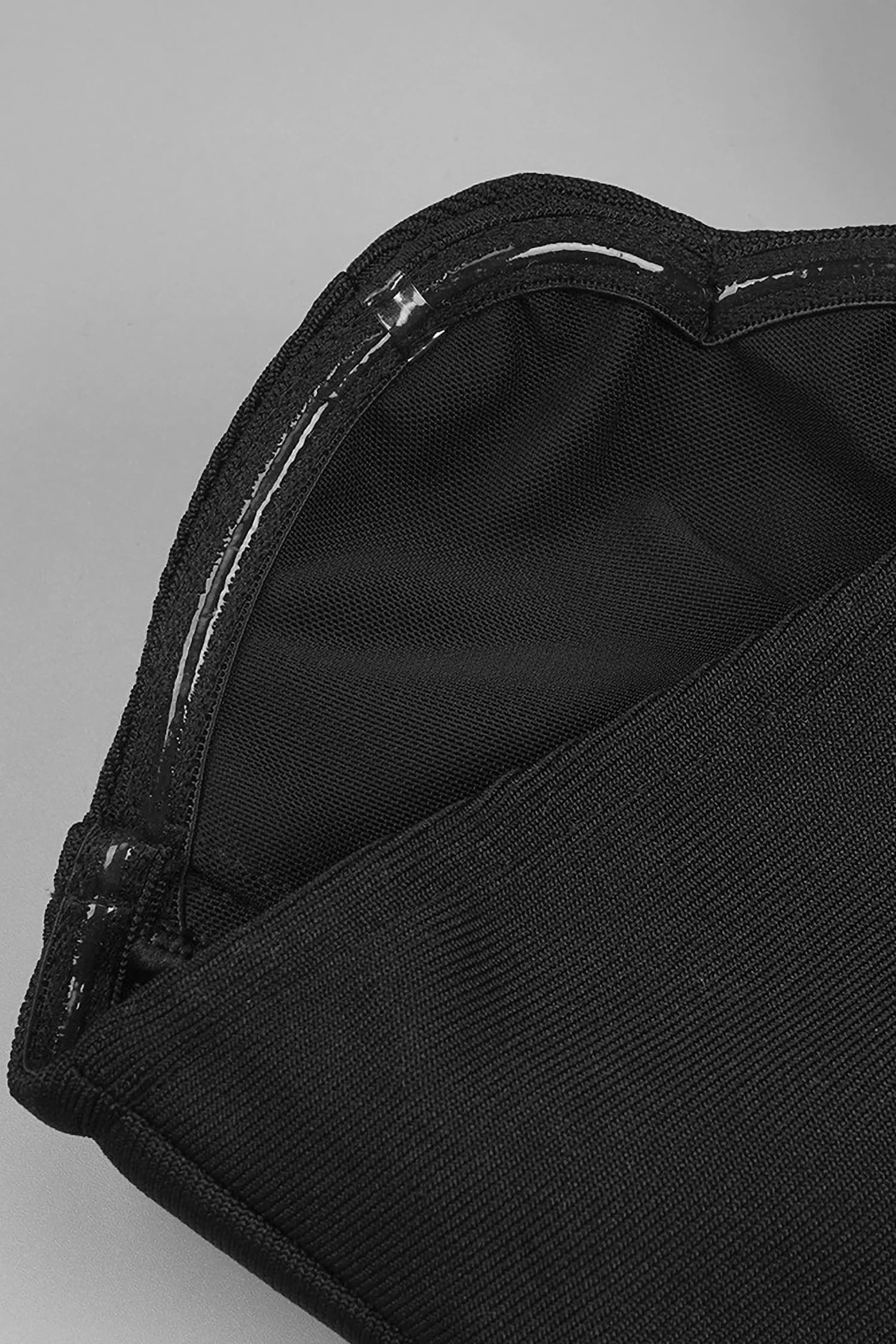 Black Strapless Scalloped Mini Dress