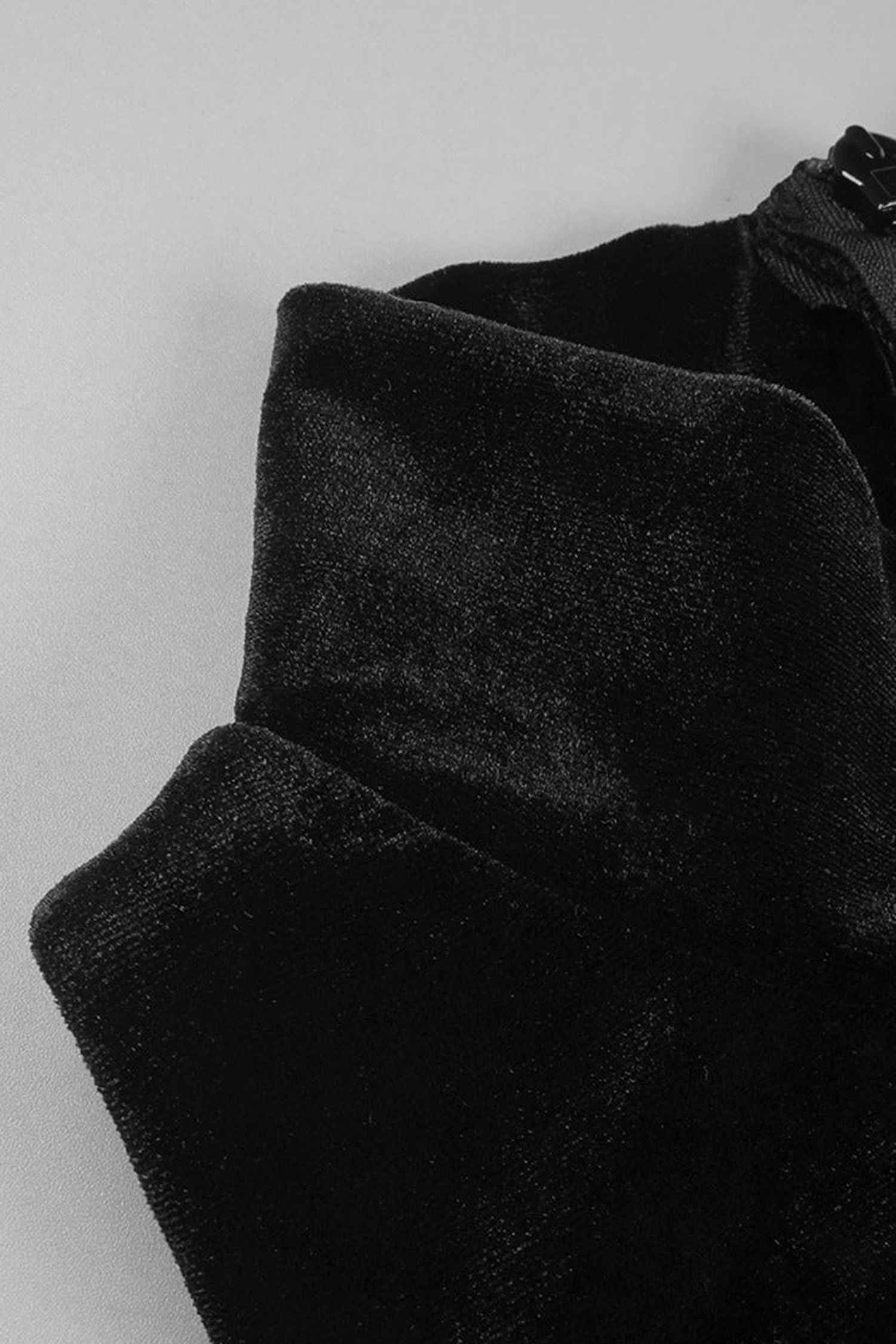 Black Velvet and Brown Mesh Ruched Maxi Dress Dress