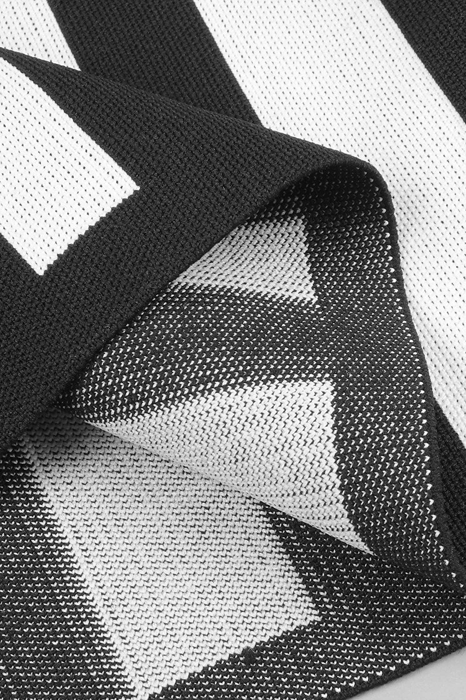 Black & White Striped Long Sleeve Knit Mini Dress