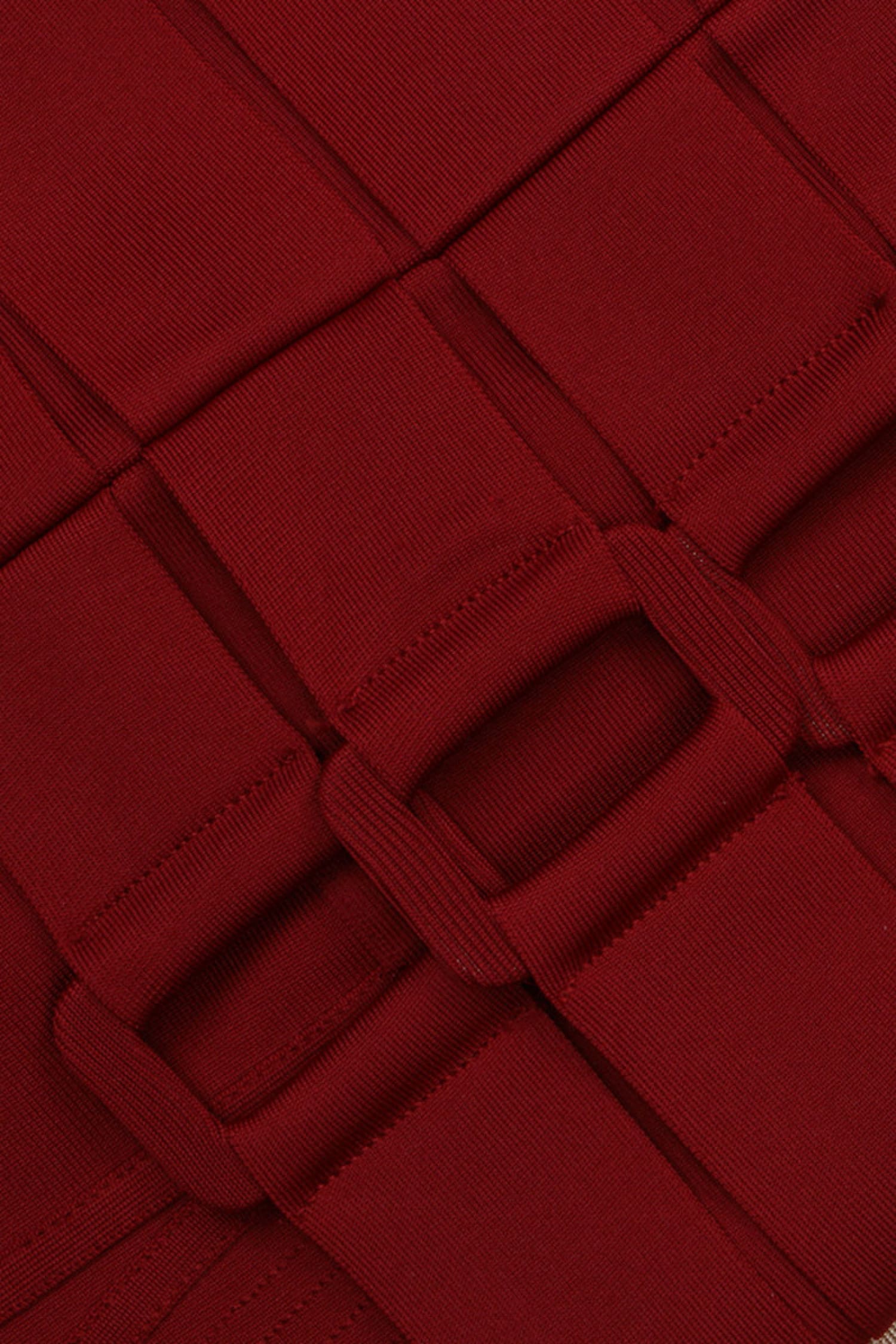 Burgundy Lace-Up Bustier Mini Dress