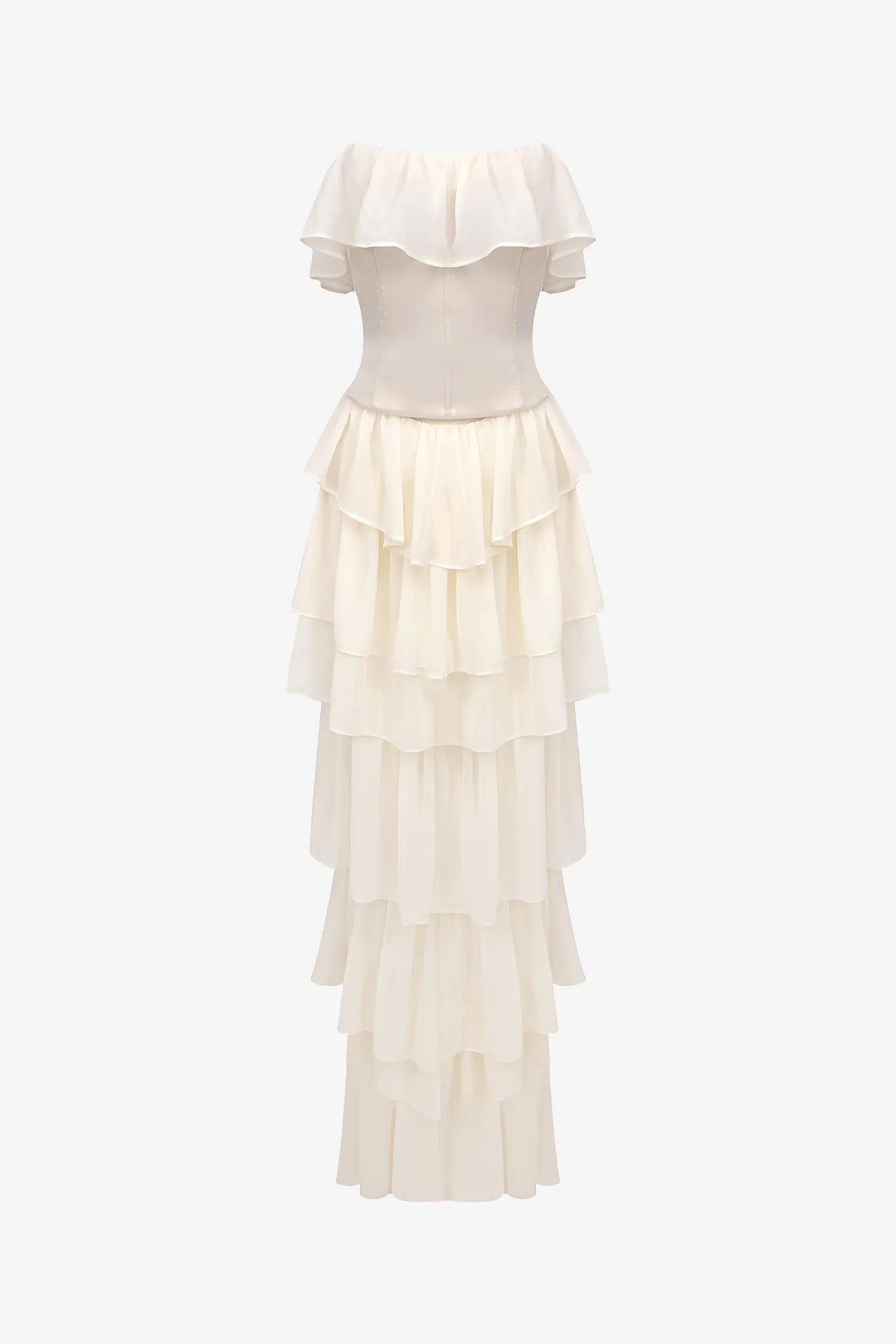 Champagne Chiffon Ruffle Dress