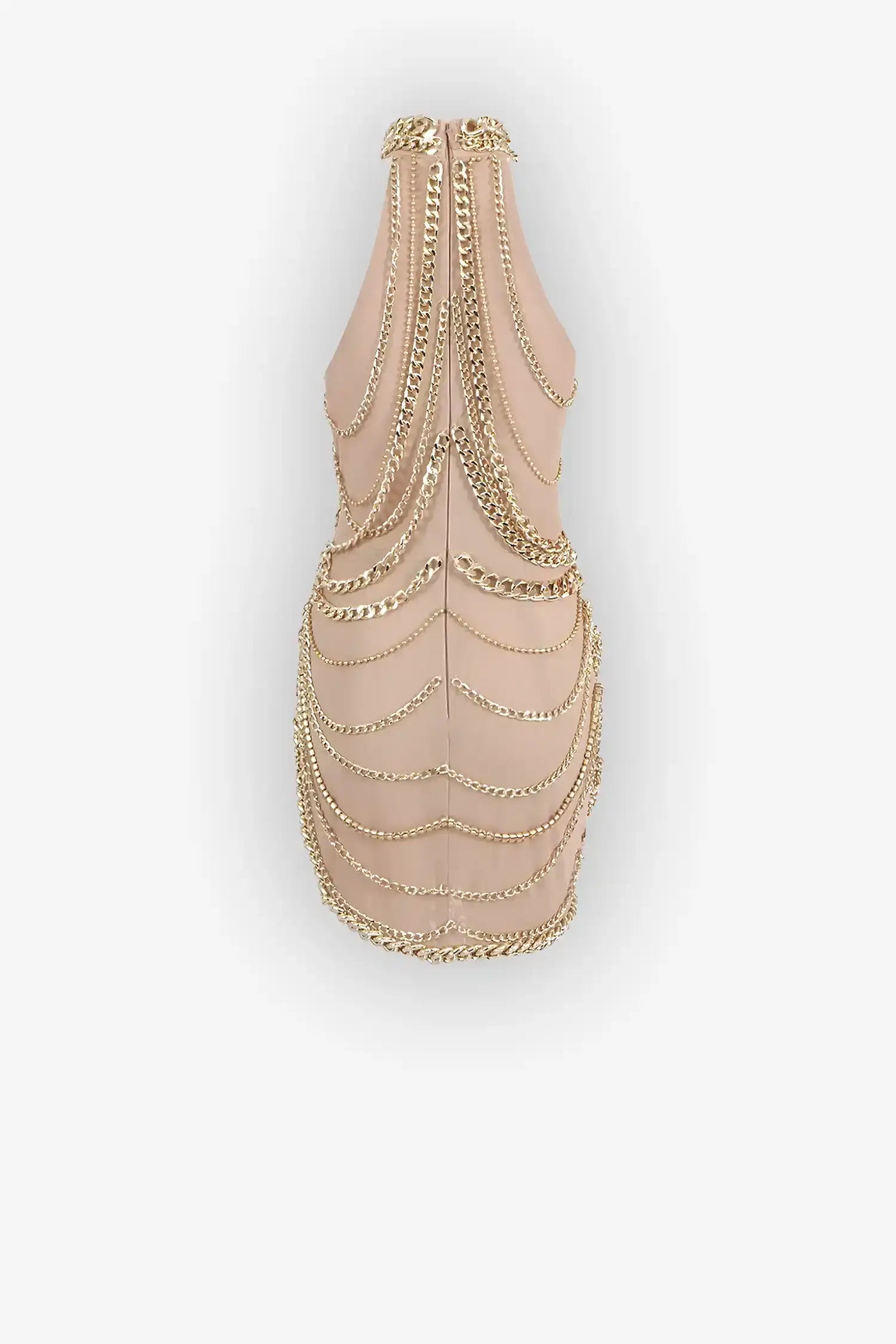 Gold Chain Halter Mini Dress Dress