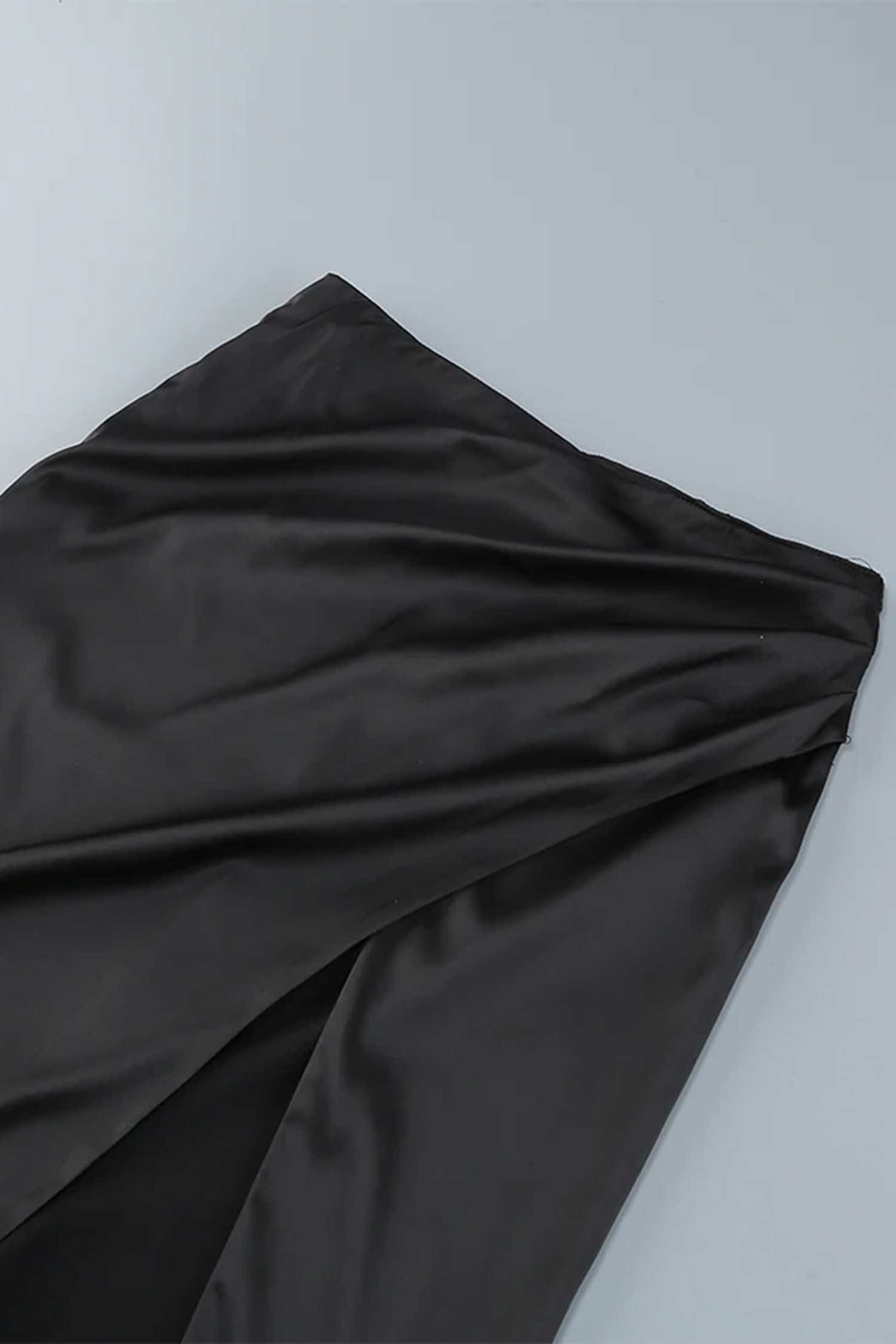 Gold Metallic Corset Top and Black Satin Skirt Two Piece Dress Dress