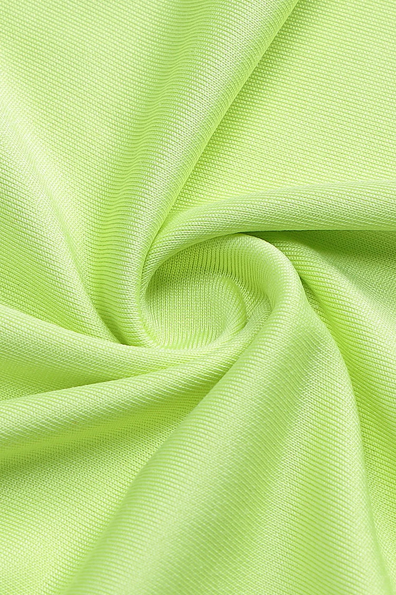 Green Ruffle Split Maxi Dress