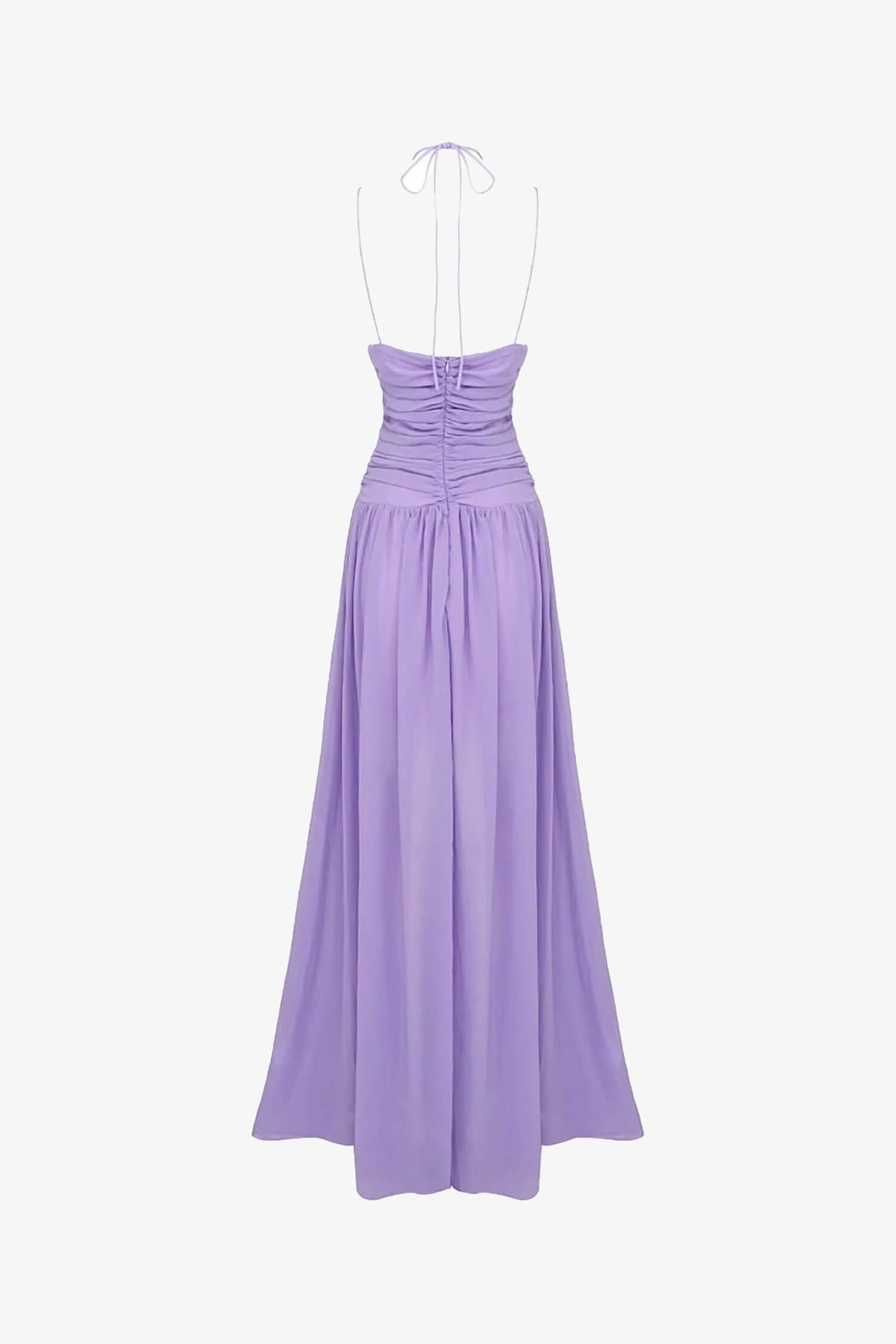 Lavender A-Line Tulle Maxi Dress