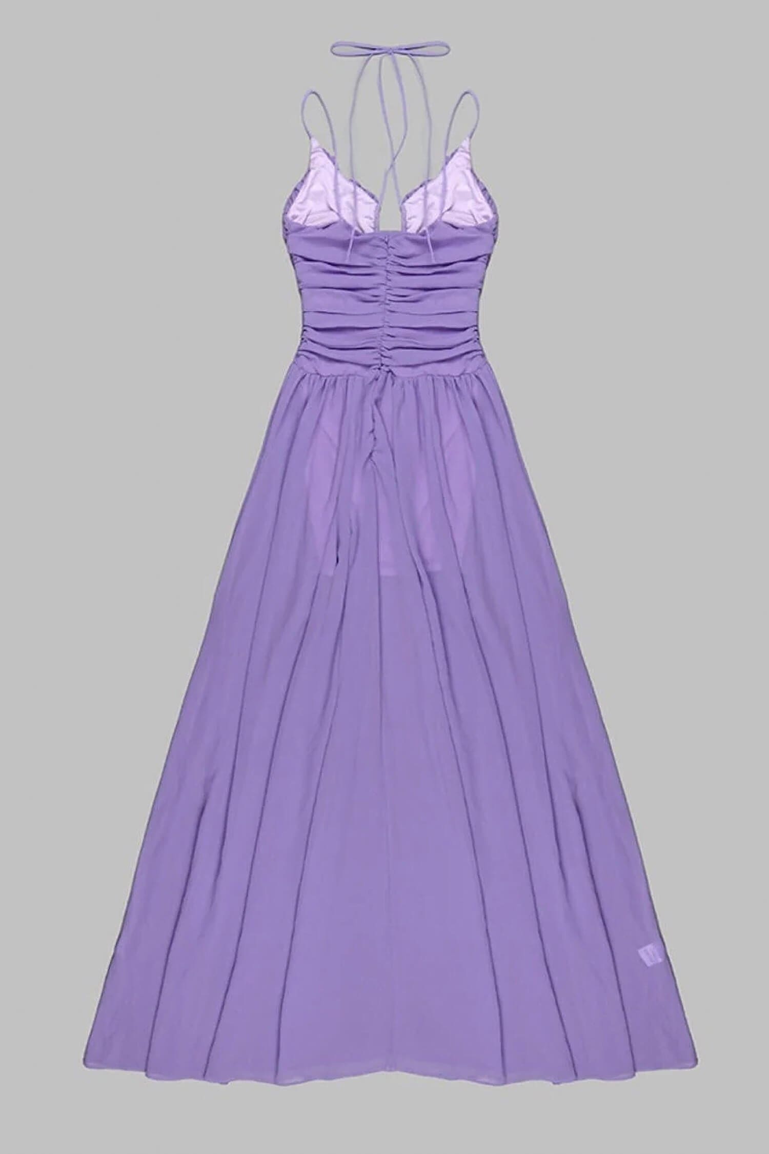 Lavender A-Line Tulle Maxi Dress