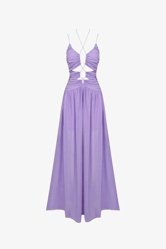 Lavender A-Line Tulle Maxi Dress Purple / Xs