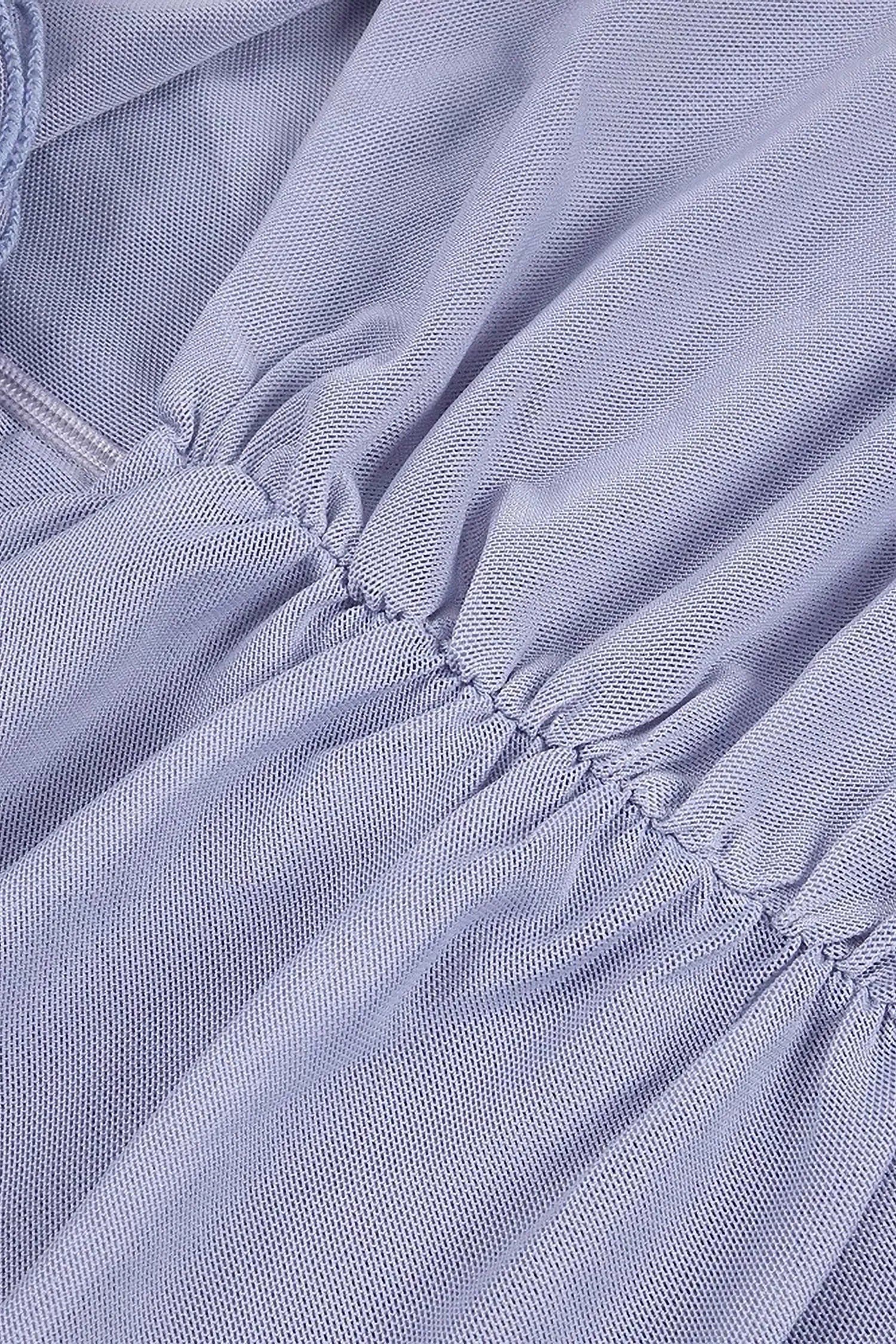 Lavender Strapless Ruched Cutout Maxi Dress