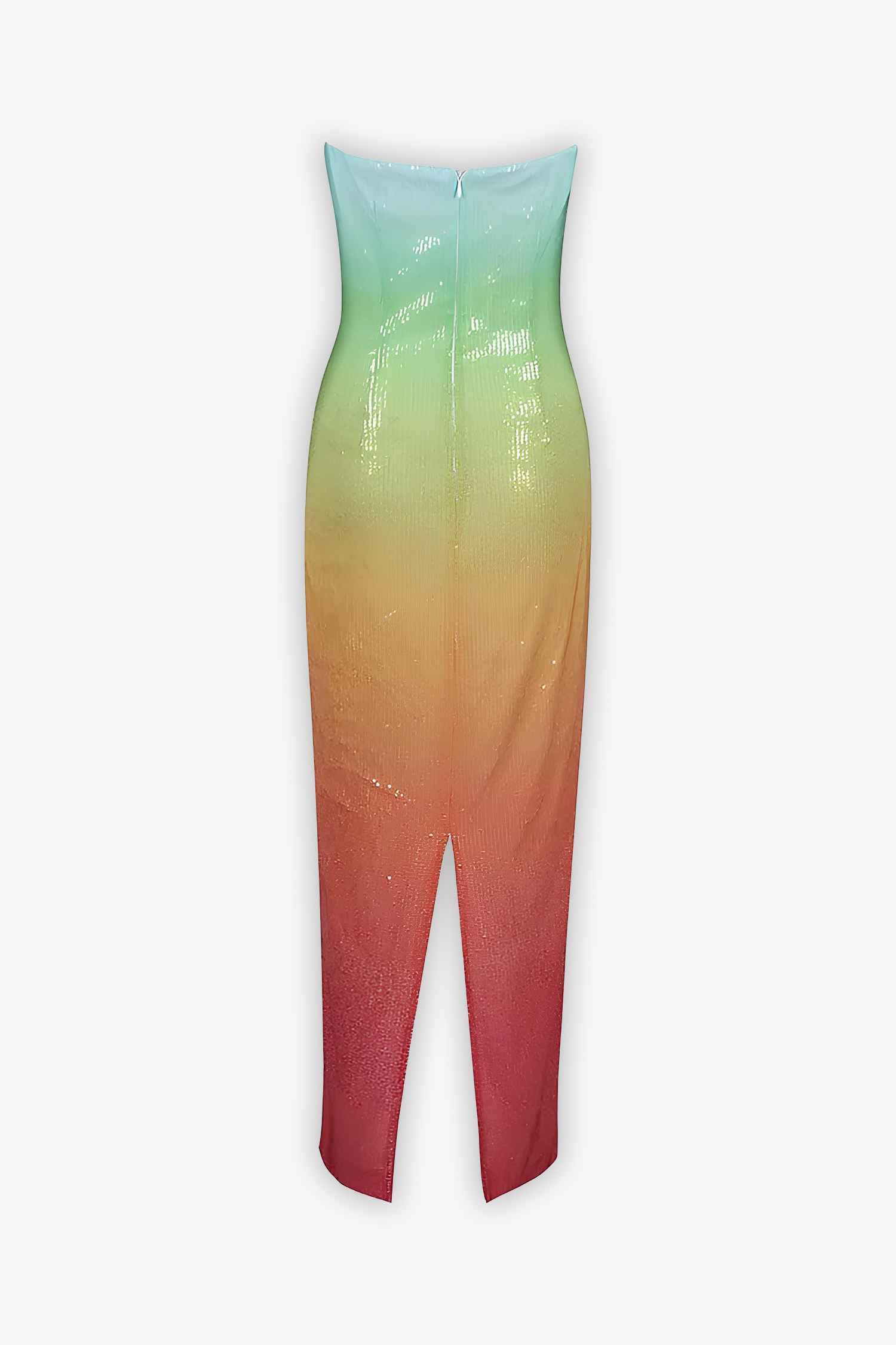 Ombre Strapless Sequined Midi Dress Dress