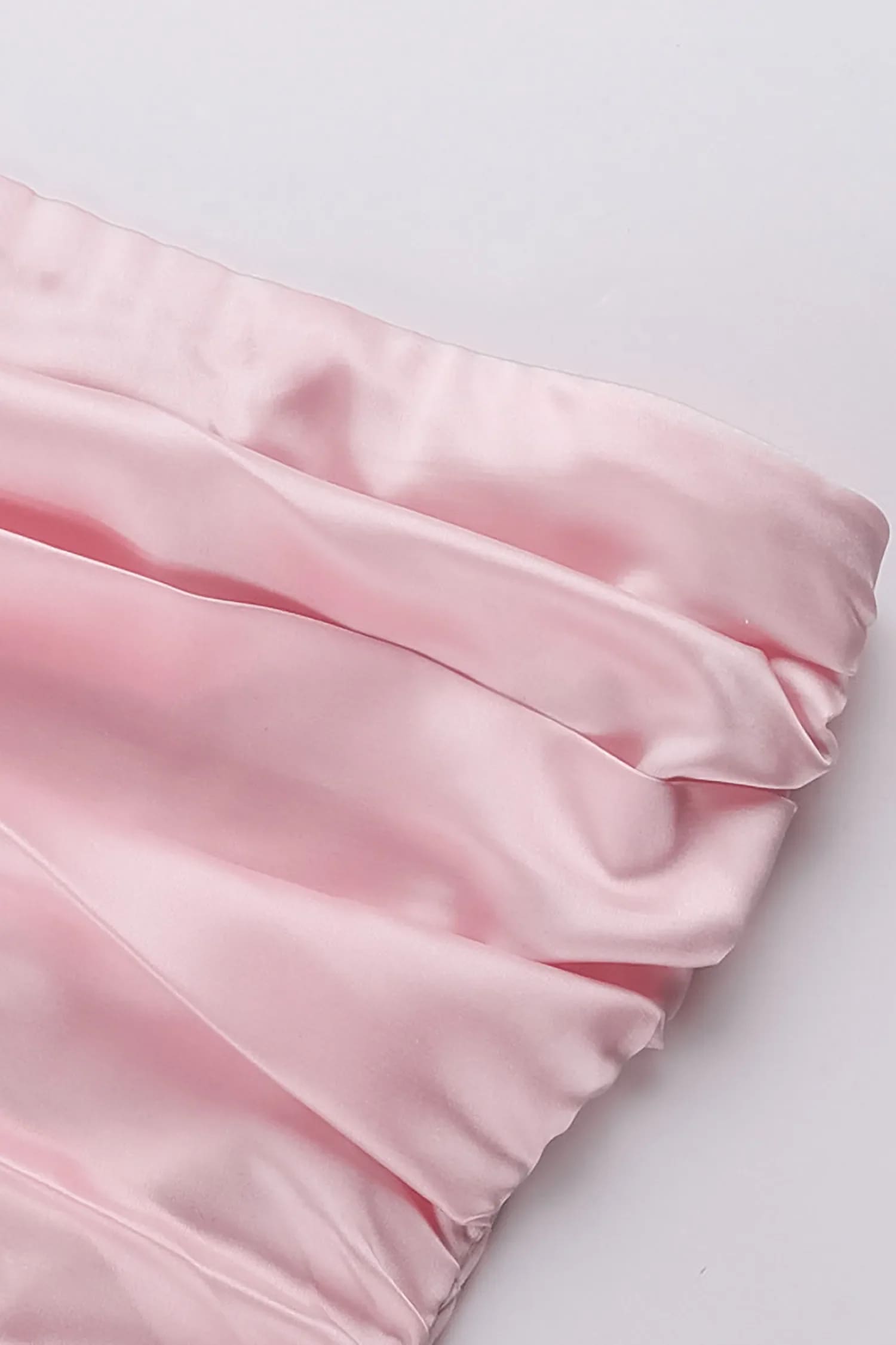 Pink Satin Strapless Bubble Mini Dress