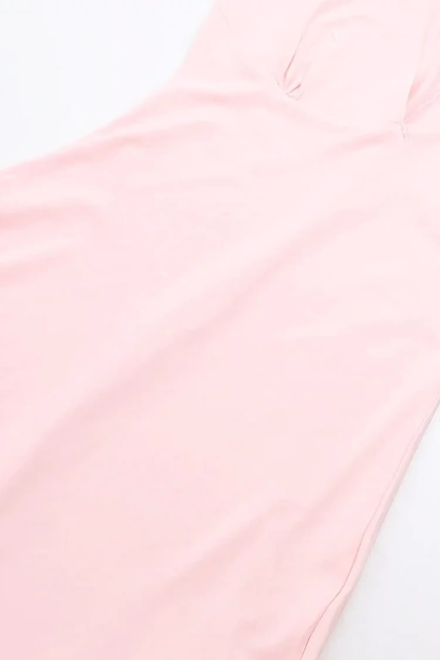 Pink V-Neck Slit Maxi Dress