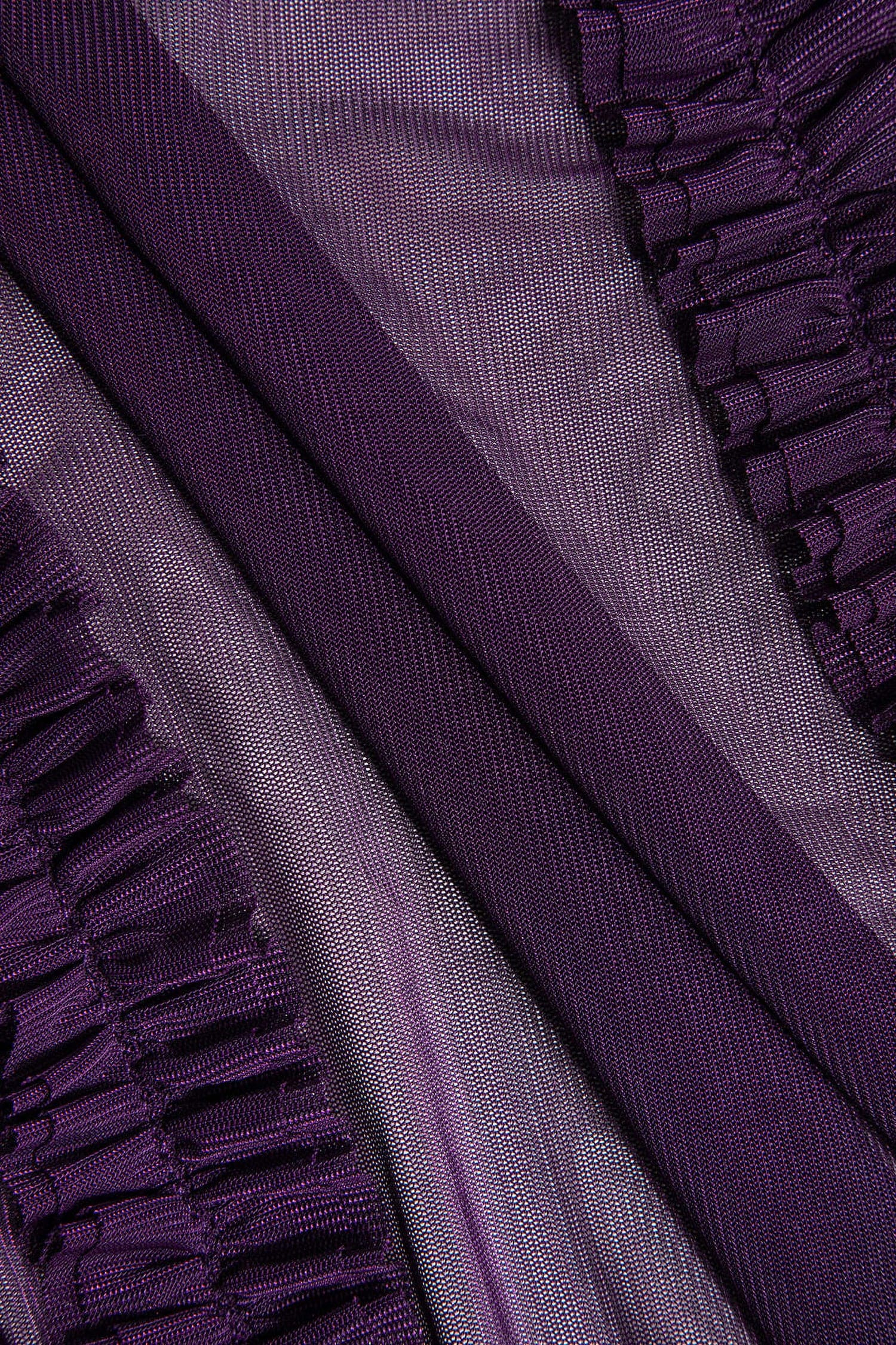 Purple Mesh Cutout Maxi Dress