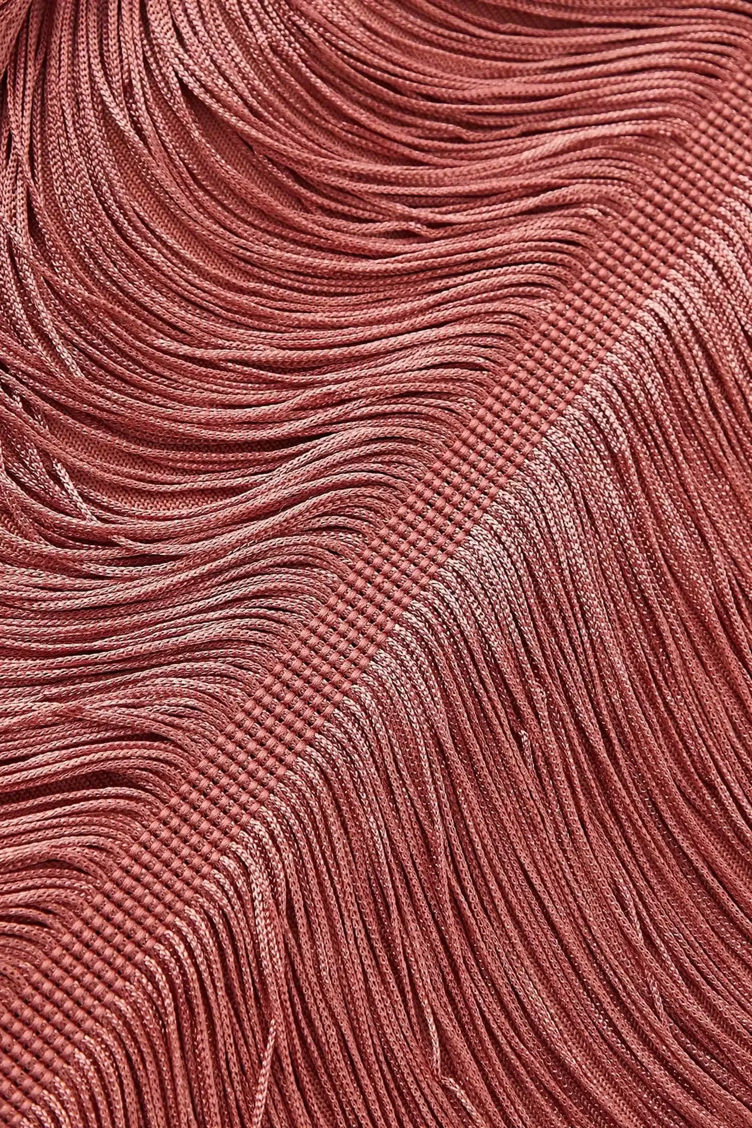 Rose Gold Halter Fringe Maxi Dress Dress