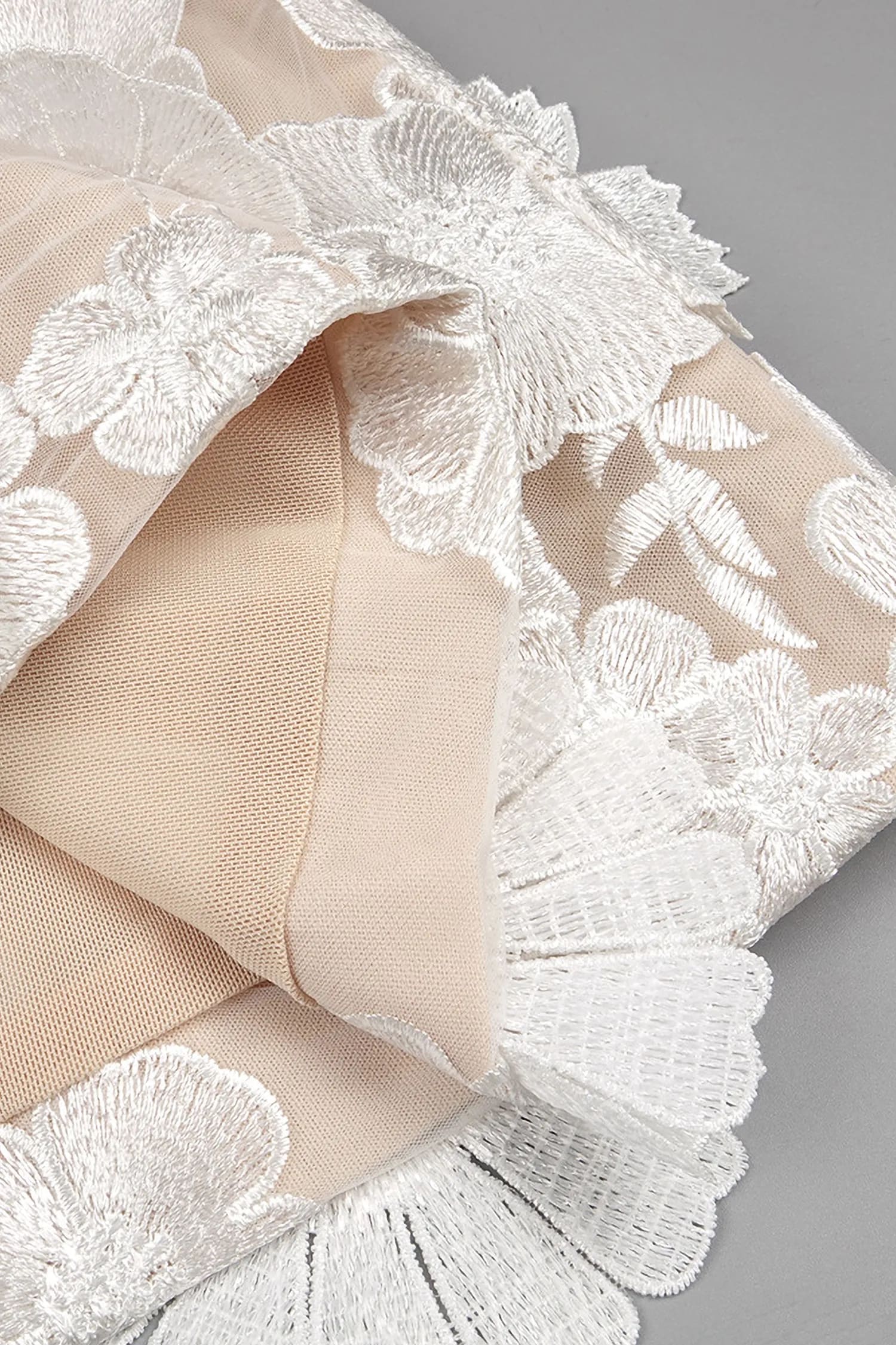 White Floral Strapless Mini Dress