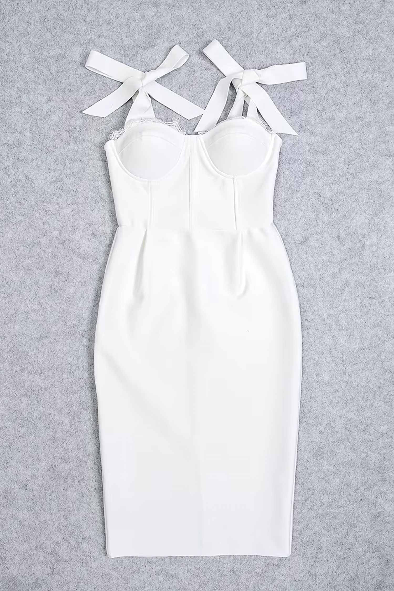 White Sleeveless Tight Boned Dress Dress