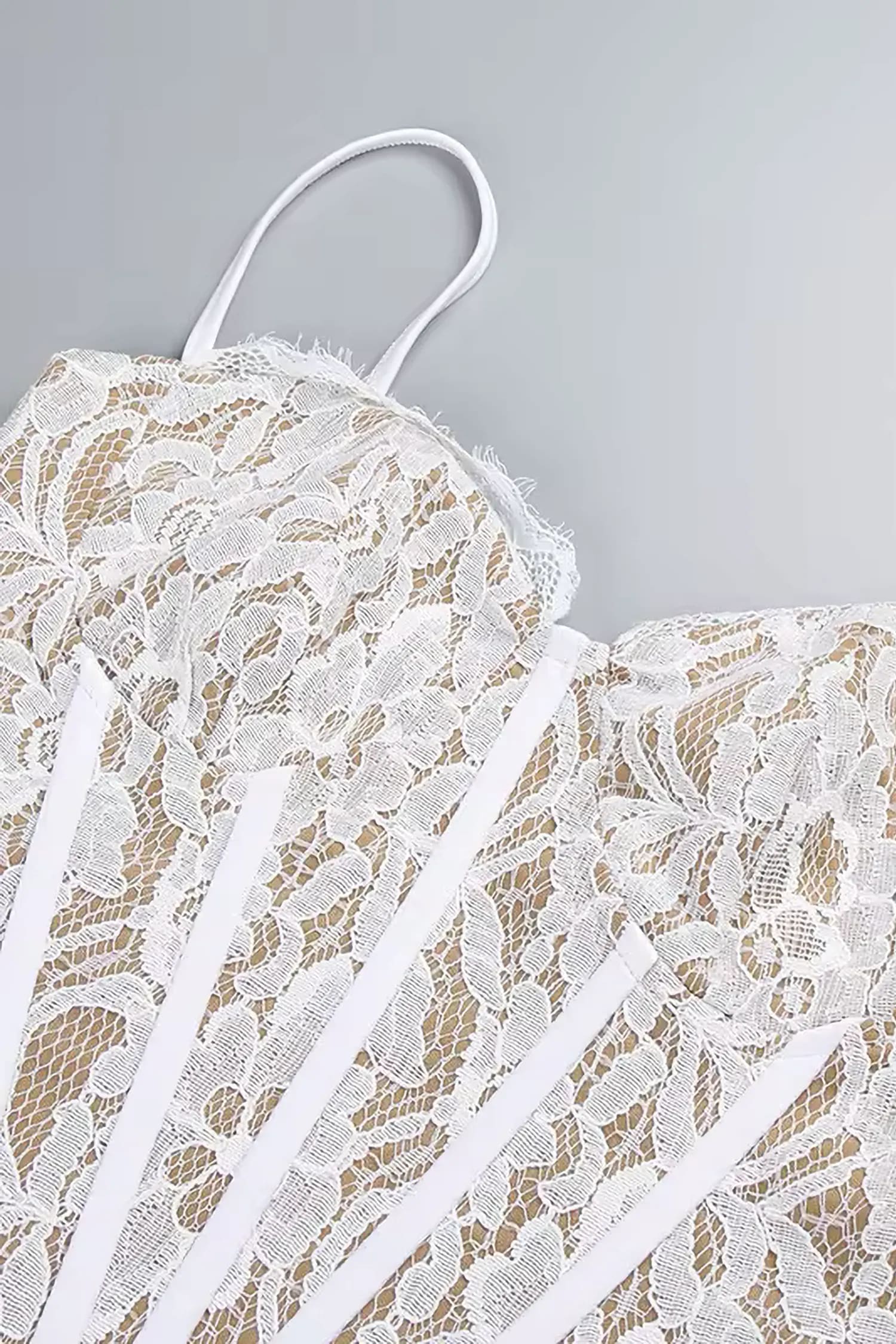 White Slit Corset Maxi Dress