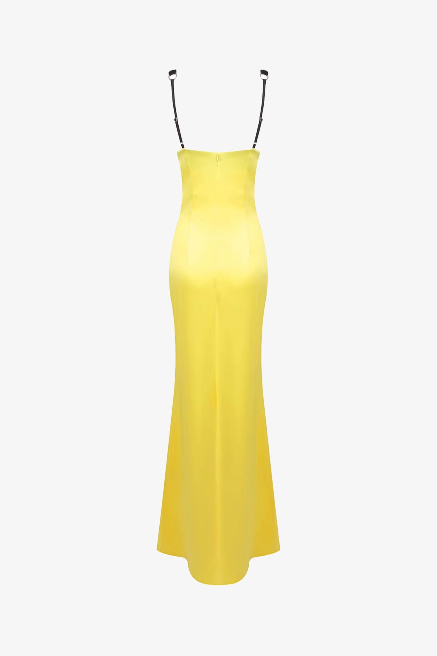 Yellow Satin And Velvet Bralette Sleeveless Mermaid Dress